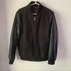 Calvin Klein faux leather sleeves varsity jacket